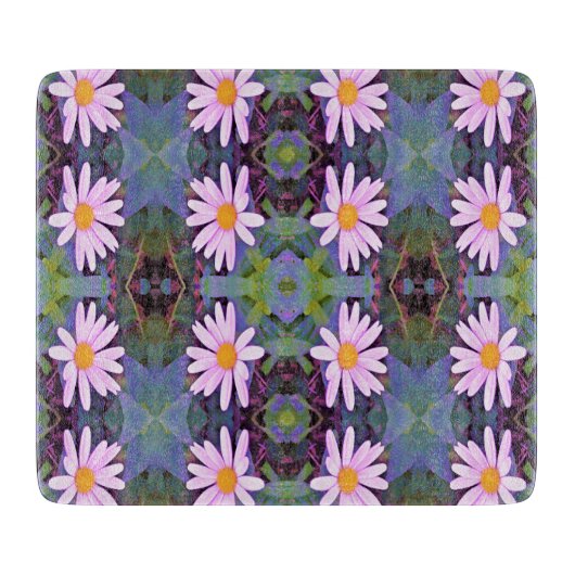 Retro Pink Daisy Blume Pattern Schneidebrett (Vorderseite)