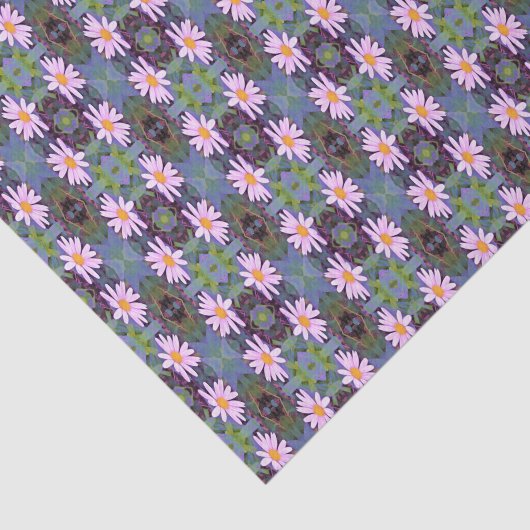 Retro Pink Daisy Blume Pattern Seidenpapier (Ausschnitt)