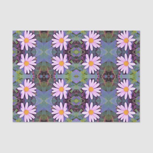 Retro Pink Daisy Blume Pattern Seidenpapier (Vorderseite)