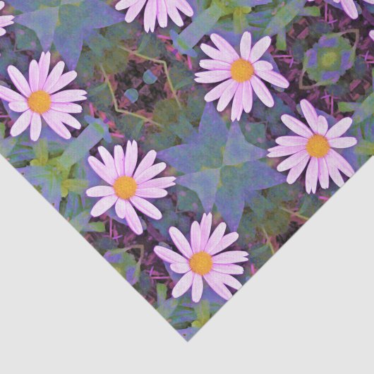 Retro Pink Daisy Blume Pattern Seidenpapier (Ausschnitt)