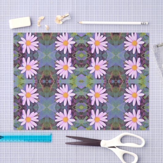 Retro Pink Daisy Blume Pattern Seidenpapier (Handwerk)
