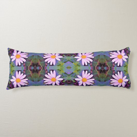 Retro Pink Daisy Blume Pattern Seitenschläferkissen (Vorderseite)