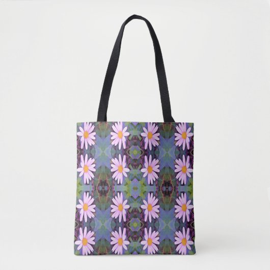 Retro Pink Daisy Blume Pattern Tasche (Vorderseite)