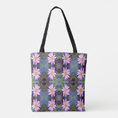 Retro Pink Daisy Blume Pattern Tasche (Rückseite)