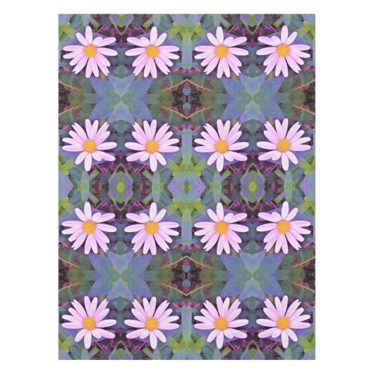 Retro Pink Daisy Blume Pattern Tischdecke (Vorderseite)