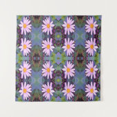 Retro Pink Daisy Blume Pattern Wandteppich (Vorderseite)