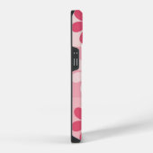 Retro Pink Daisy Checkerboard-Muster iPhone Hülle (Rechte Seite)