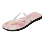 Retro Pink Daisy Flip Flops für Bridesmaier Badesandalen (Schrägansicht)