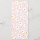 Retro Pink Daisy Menu Menükarte (Rückseite)