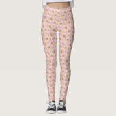 Retro Pink Daisy Reader Vibes Leggings (Vorderseite)