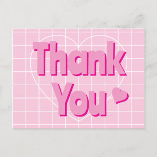 Retro Pink Danke  Postkarte