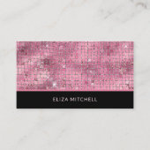 Retro Pink Disco Ball Mirror | QR-Code Visitenkarte (Vorderseite)