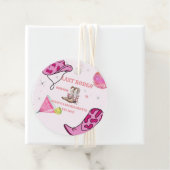 Retro Pink Disco Cowgirl Western Bachelorette Geschenkanhänger (Beispiel)