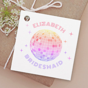 Retro-Pink-Disco-Kugel-Junggesellinnen-Abschiedswo Geschenkanhänger