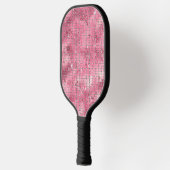 Retro Pink Disco Mirror | Monogramm Pickleball Schläger (Links)