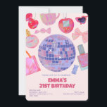 Retro Pink Disco yk2 Ästhetik 21St Geburtstag Einladung<br><div class="desc">Retro Pink Disco Yk2 21St Birthday</div>