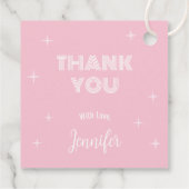 Retro Pink Diskothek Ball 70er 80er Themenhotel Br Geschenkanhänger (Rückseite)