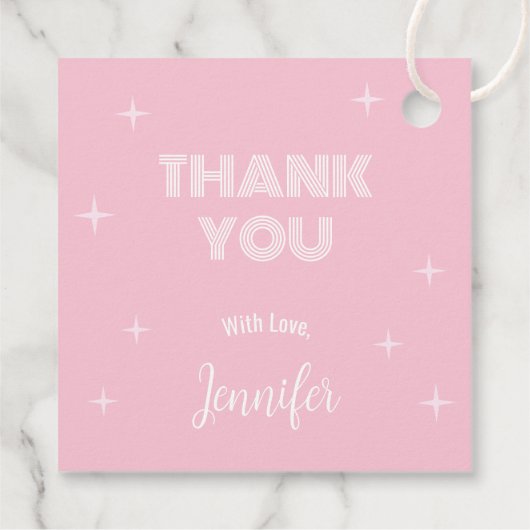 Retro Pink Diskothek Ball 70er 80er Themenhotel Br Geschenkanhänger (Rückseite)