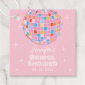 Retro Pink Diskothek Ball 70er 80er Themenhotel Br Geschenkanhänger (Vorderseite)