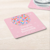 Retro Pink Diskothek Ball 70er 80er Themenhotel Br Rechteckiger Pappuntersetzer (angewinkelt)