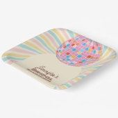 Retro Pink Diskothek Ball Groovy Boho Brautparty Pappteller (Gewinkelt)