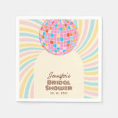 Retro Pink Diskothek Ball Groovy Boho Brautparty Serviette (Vorderseite)