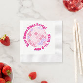 Retro Pink Diskothek Ball PERSONALISIERT Serviette (Beispiel)