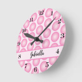 Retro Pink Dot Script Name Personalisiert Wall Clo Runde Wanduhr (Winkel)