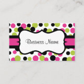 Retro Pink Dots Business Card Visitenkarte (Vorderseite)