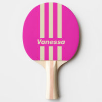 Retro Pink Drei Pin Streifen mit Namen