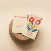 Retro Pink farbenfroh Groovy Floral Boho Girly Bol Visitenkarte