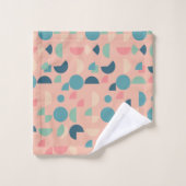 Retro Pink farbenfrohe moderne geometrische Tribal Badhandtuch Set (Waschlappen)