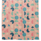 Retro Pink farbenfrohe moderne geometrische Tribal Duschvorhang (Vorderseite)