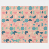 Retro Pink farbenfrohe moderne geometrische Tribal Fleecedecke (Vorderseite (Horizontal))