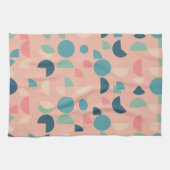 Retro Pink farbenfrohe moderne geometrische Tribal Geschirrtuch (Horizontal)