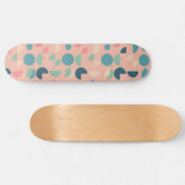 Retro Pink farbenfrohe moderne geometrische Tribal Skateboard (Horizontal)