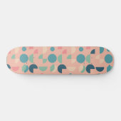 Retro Pink farbenfrohe moderne geometrische Tribal Skateboard (Horizontal)