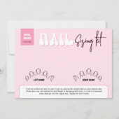 Retro Pink Faux Nails Sizing Kit Display Card (Vorderseite)