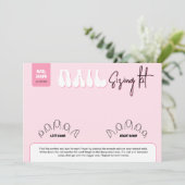 Retro Pink Faux Nails Sizing Kit Display Card (Stehend Vorderseite)