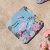 Retro Pink Flamingo Collage Getränkeuntersetzer