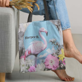 Retro Pink Flamingo Collage Tasche