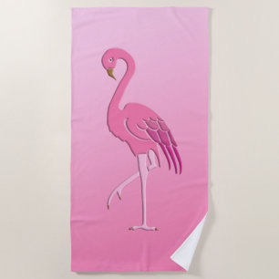 Retro Pink Flamingo , Fuchsia und Light Pink Strandtuch