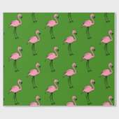 Retro Pink Flamingo Geschenkpapier (Flach)