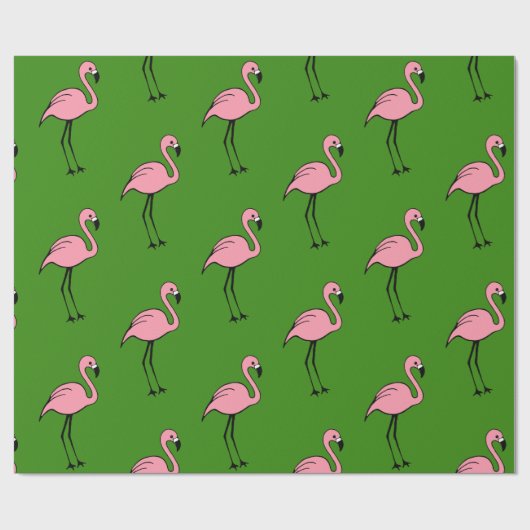 Retro Pink Flamingo Geschenkpapier (Flach)