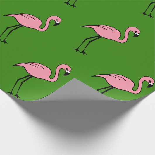 Retro Pink Flamingo Geschenkpapier (Ecke)
