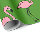 Retro Pink Flamingo Geschenkpapier (Rolleneckpunkt)