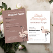 Retro Pink Flamingo Last Flamingle Bachelorette Einladung