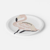 Retro Pink Flamingo Last Flamingle Brautparty Pappteller (Schrägansicht)
