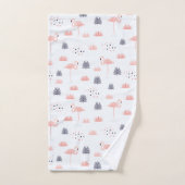 Retro Pink Flamingo Muster by Whimsical Artwork™ Badhandtuch Set (Handtuch)