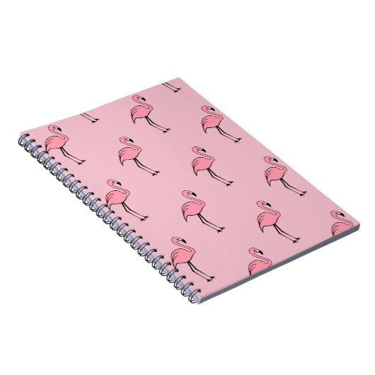 Retro Pink Flamingo Office School Notebook Geschen Notizblock (Rechte Seite)